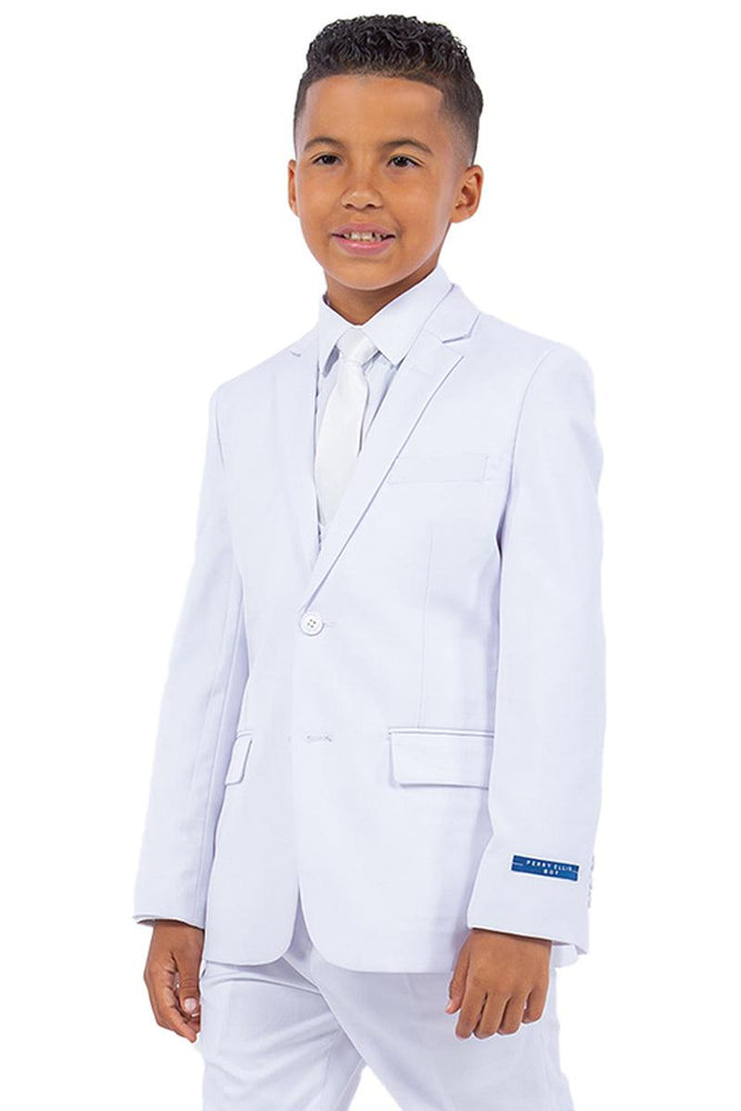 "White Perry Ellis Vested Boy's Wedding Suit: Exquisite Elegance for Boys." - USA Men's Outlet