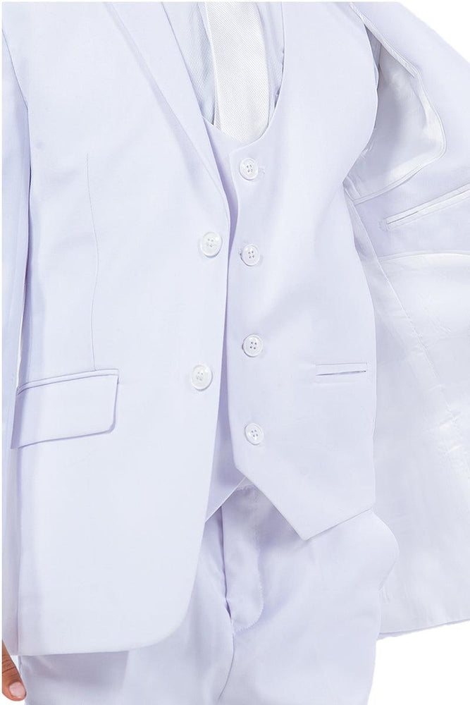 "White Perry Ellis Vested Boy's Wedding Suit: Exquisite Elegance for Boys." - USA Men's Outlet