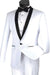 "White Slim Fit Shawl Collar Tuxedo by Vinci: World-Class Wearing Elegance" - USA Men's Outlet