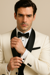 "Xavier" White Tuxedo Jacket