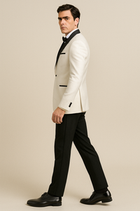 "Xavier" White Tuxedo Jacket