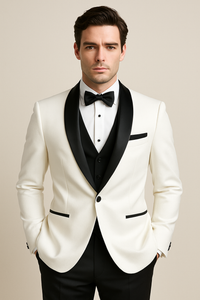 "Xavier" White Tuxedo Jacket