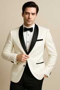 "Xavier" White Tuxedo Jacket