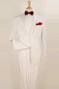 White Tuxedo Pant Classic Fit | Royal Diamond Men's 42R | 2 Button & Pleated - USA Men's Outlet