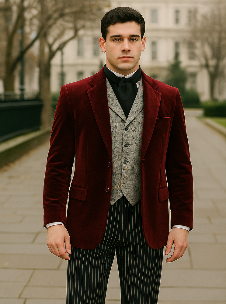 Wine Velvet Roderick Smoking Jacket – Mens Evening Wear