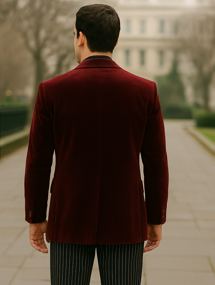 Wine Velvet Roderick Smoking Jacket – Mens Evening Wear