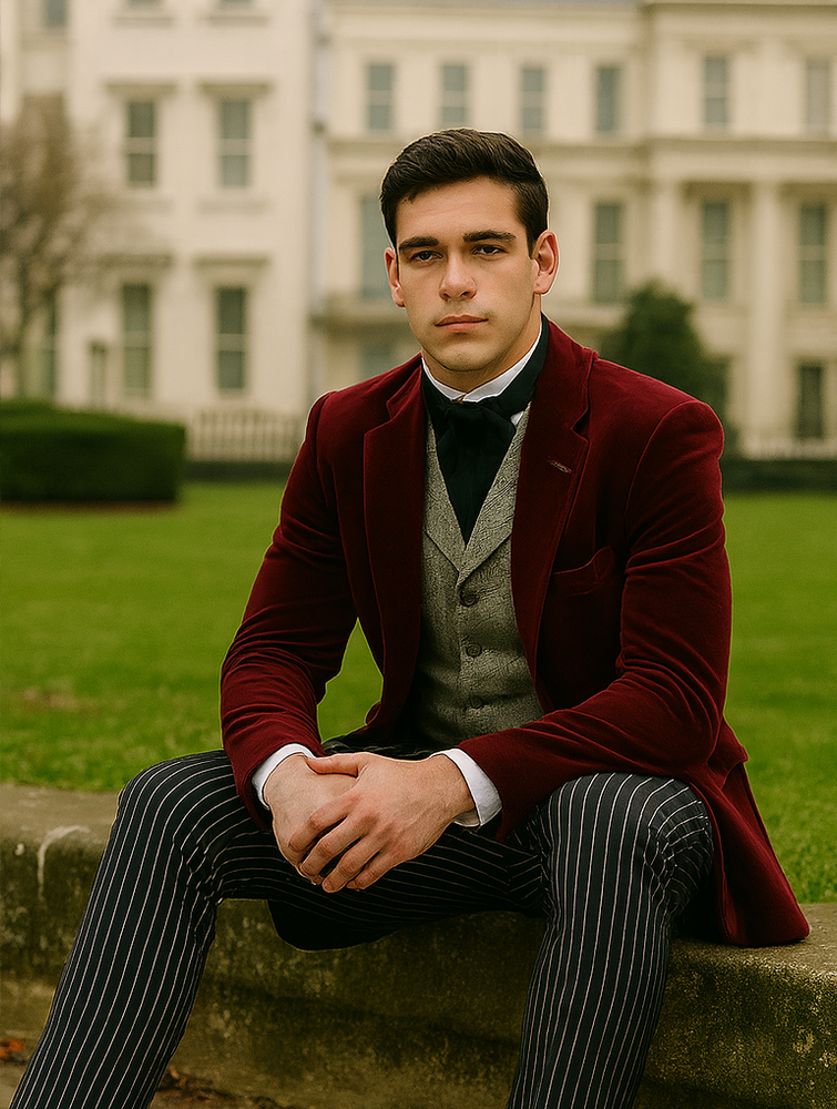 Wine Velvet Roderick Smoking Jacket – Mens Evening Wear
