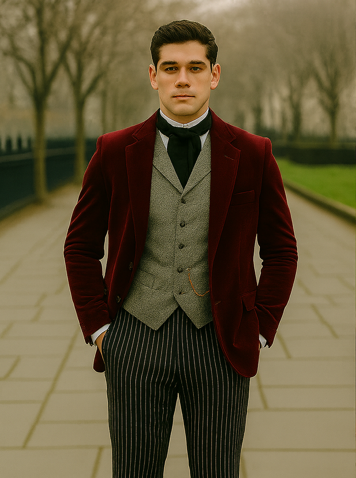 Wine Velvet Roderick Smoking Jacket – Mens Evening Wear