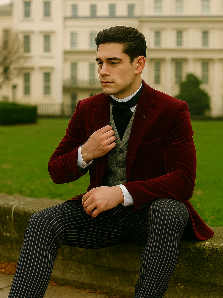 Wine Velvet Roderick Smoking Jacket – Mens Evening Wear