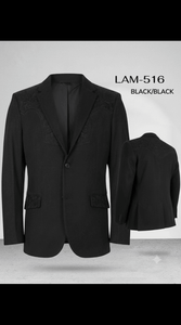 Men's Suede Cowboy Blazer Ultra Slim Fit LAM-516 in Color Black