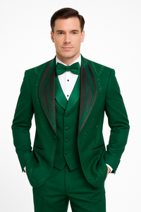 Hunter Green Italian Wool 3-Piece Modern Fit Tuxedo
