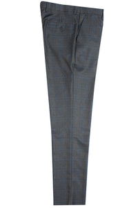 Men's Charcoal Grey Stacy Adams Windowpane Double Breasted Suit