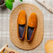 Zelli Sueded Goatskin Loafer with Crocodile Vamp in Cognac