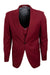 "Mens Stacy Adams Cherry Red Vested Suit w/ Peak Lapel & One Button"