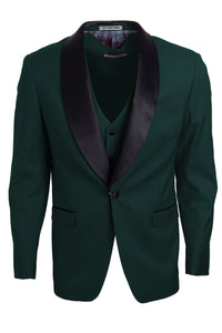 Elegant Hunter Green Tuxedo for Prom and Wedding: Stacy Adams' Refined One-Button Shawl Lapel Masterpiece