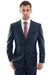 Zegarie Men's Designer Wool Suit | Modern Fit | 2 Button | Indigo Blue - USA Men's Outlet