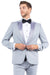 Zegarie Men's Light Grey Modern Fit 1-Button Tuxedo Jacket - USA Men's Outlet