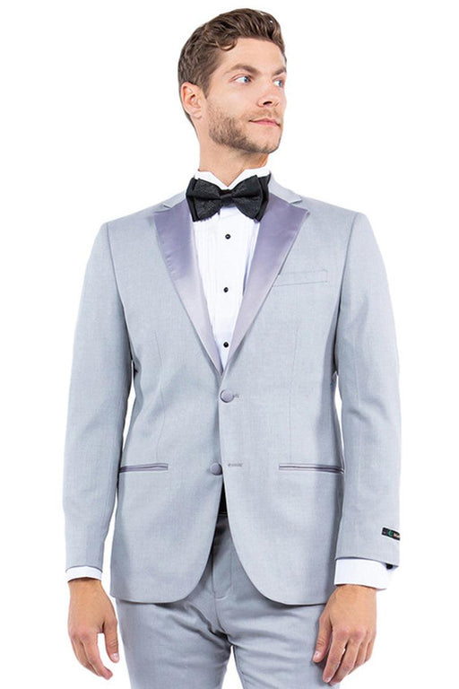 Zegarie Men's Modern Fit Light Grey Tuxedo Jacket, 2-Button Notch Lapel - USA Men's Outlet