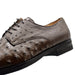 Zelli Andrea Genuine Ostrich Cap Toe Derby Dress Shoes in Brown