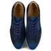 Zelli Costa Suede and Crocodile Brogue Sneakers in Navy