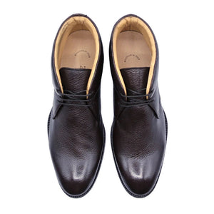 Zelli Marco Genuine Deerskin Lace-Up Chukka Boots in Dark Brown