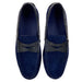Zelli Monza Navy Suede and Caiman Crocodile Driving Loafers