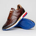 Zelli Rocco Hand-Burnished Embossed Crocodile Sneakers in Brown