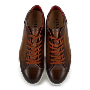 Zelli Russo Burnished Calfskin and Crocodile Sneakers in Brown