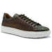 Zelli Vento Woven Crocodile Embossed Calfskin Sneakers in Cognac