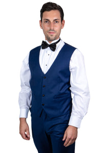 Men's Indigo Blue Stacy Adams Vested 1-Btn. Shawl Lapel Tuxedo