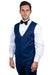 Men's Indigo Blue Stacy Adams Vested 1-Btn. Shawl Lapel Tuxedo